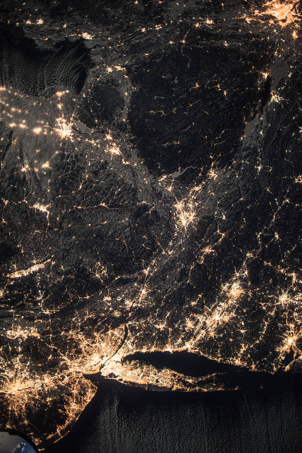 The Well-lit Coasts of New Jersey, New York and Connecticut