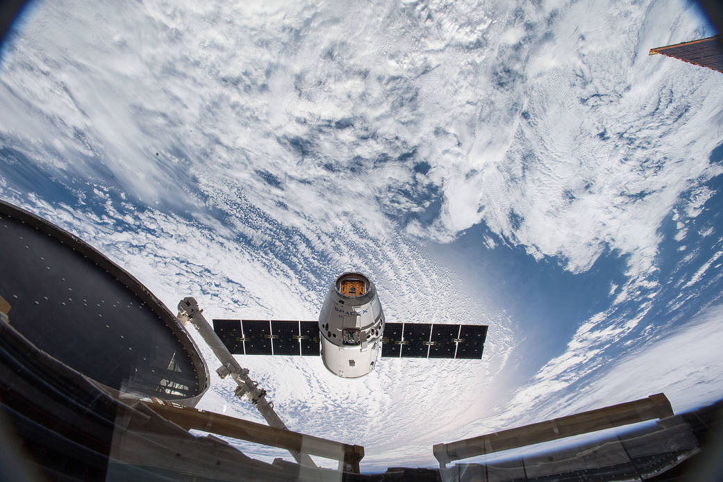 The SpaceX Dragon Slowly Approaches the International Space Station