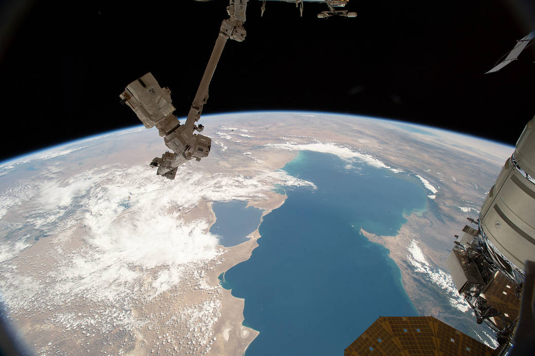 The Canadarm2 and the Caspian Sea