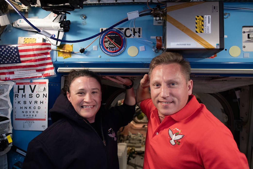 Expedition 56-57 Crewmates Serena Auñón-Chancellor and Sergey Prokopyev