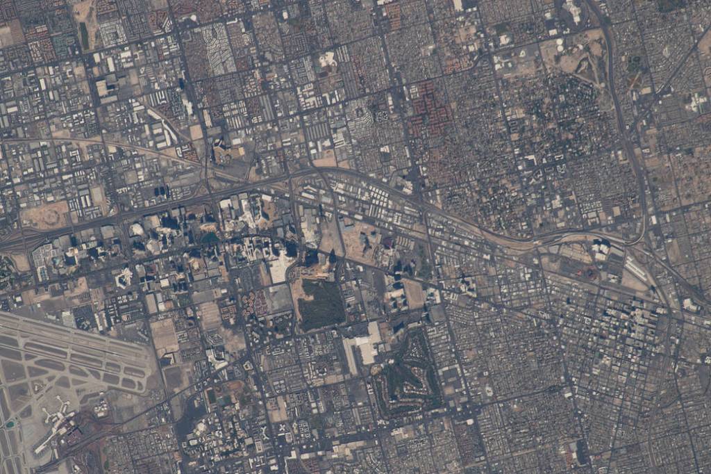 McCarran International Airport and downtown Las Vegas
