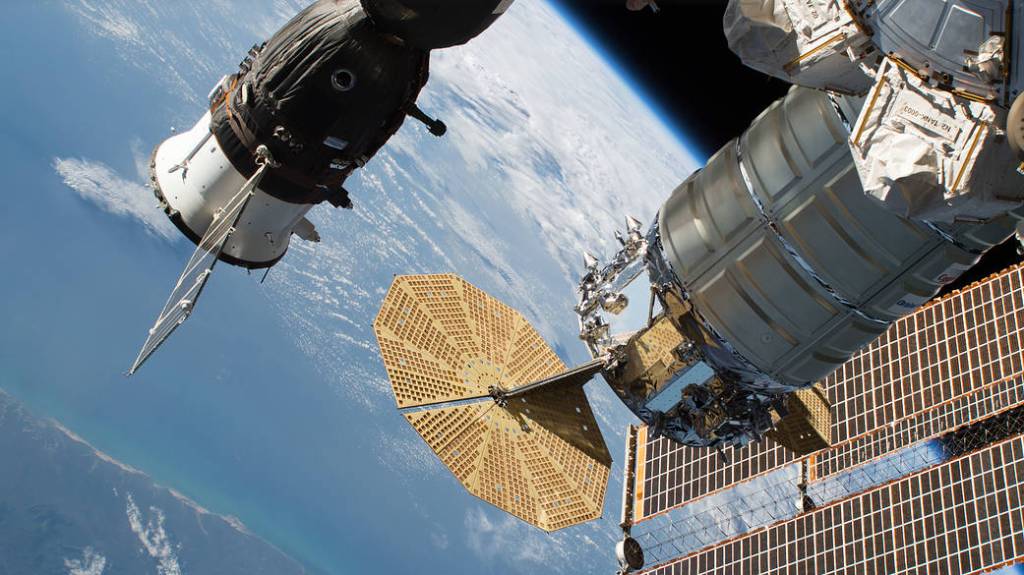 The Soyuz MS-09 Crew Craft and the Cygnus Space Freighter