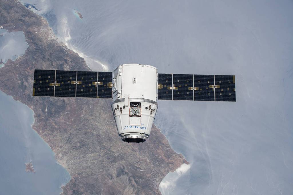 The SpaceX Dragon Over the Greek Island of Crete