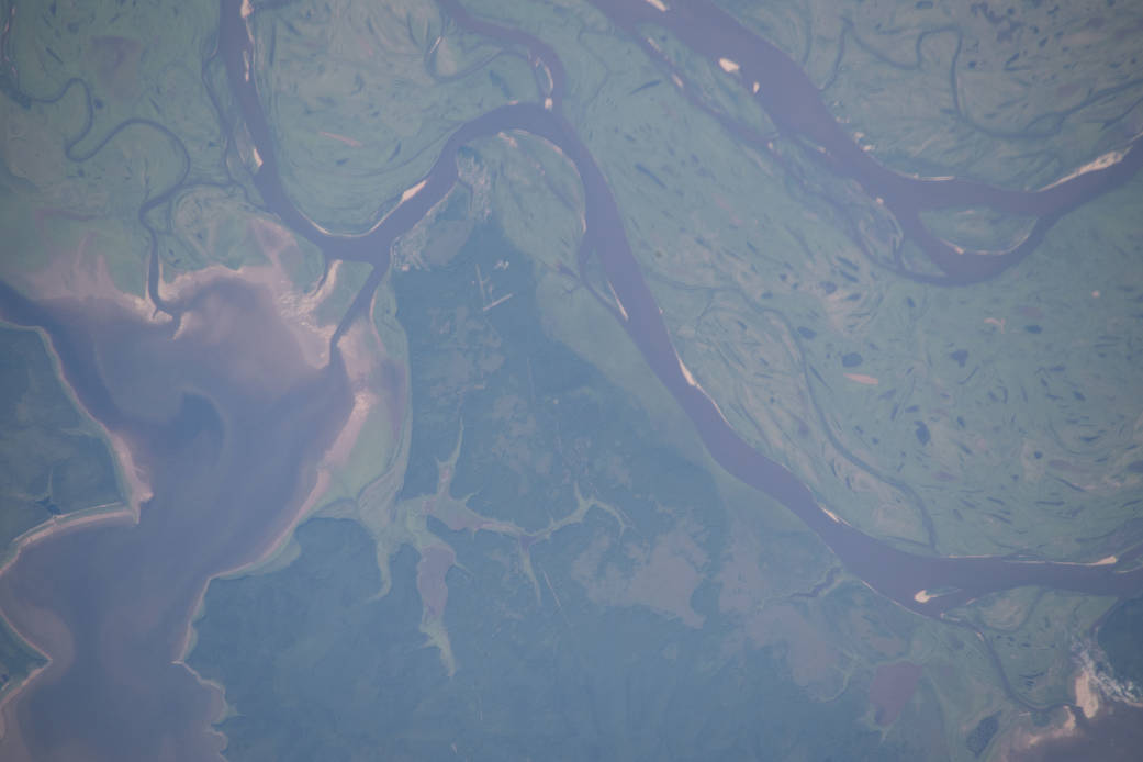 The eastern-flowing Amur River between northeastern China and far eastern Russia