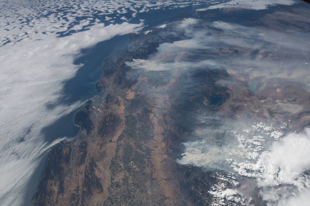 Wildfires to the north and east of the San Francisco Bay Area