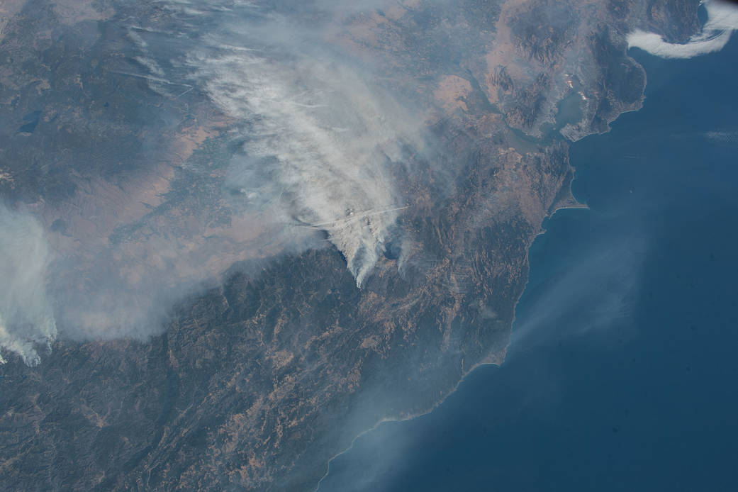 Wildfires north of the San Francisco Bay Area in the Mendocino National Forest