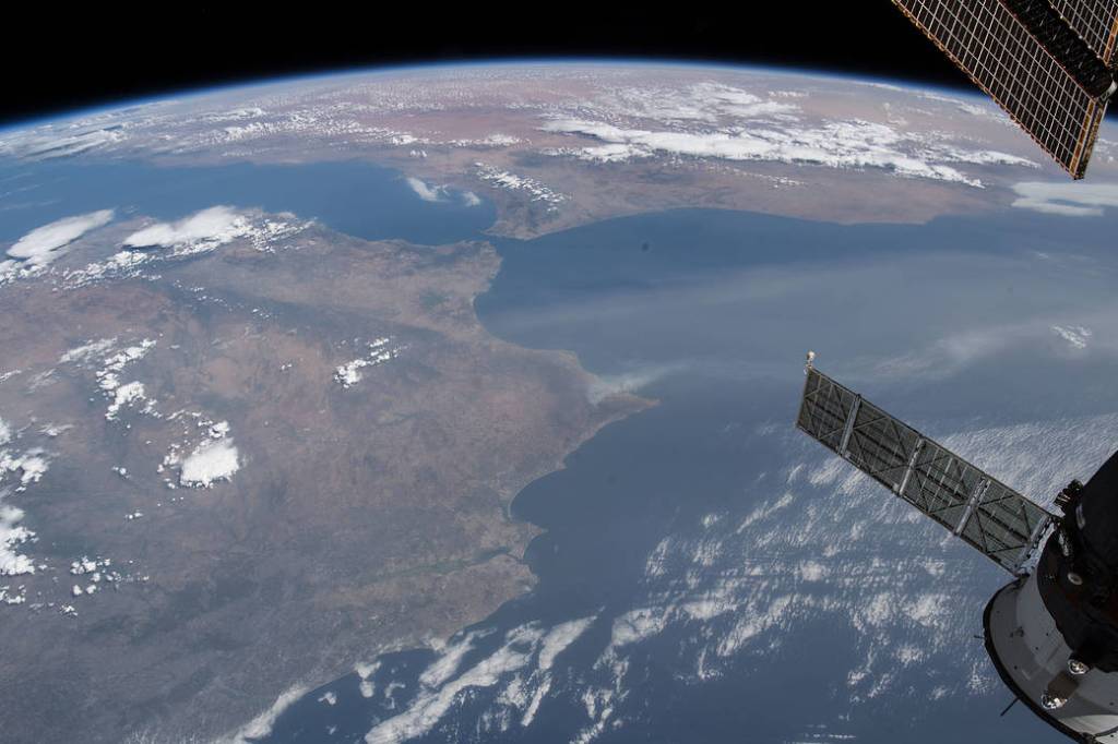 Wildfires near the southern coast of Portugal and the Strait of Gibraltar