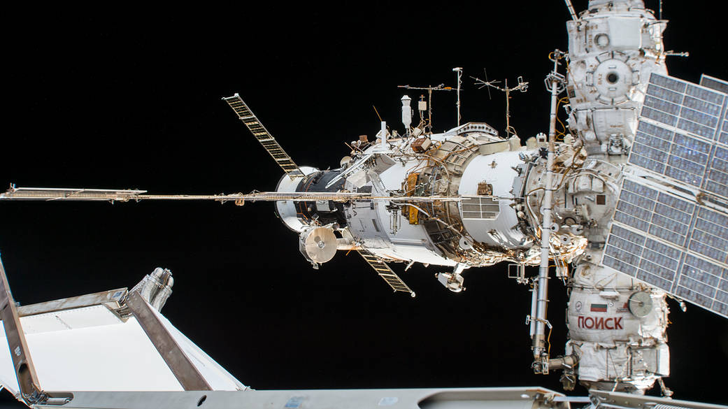 A portion of the International Space Station's Russian segment
