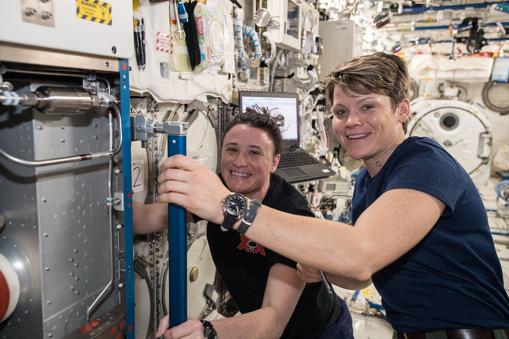 NASA astronauts Serena Auñón-Chancellor and Anne McClain