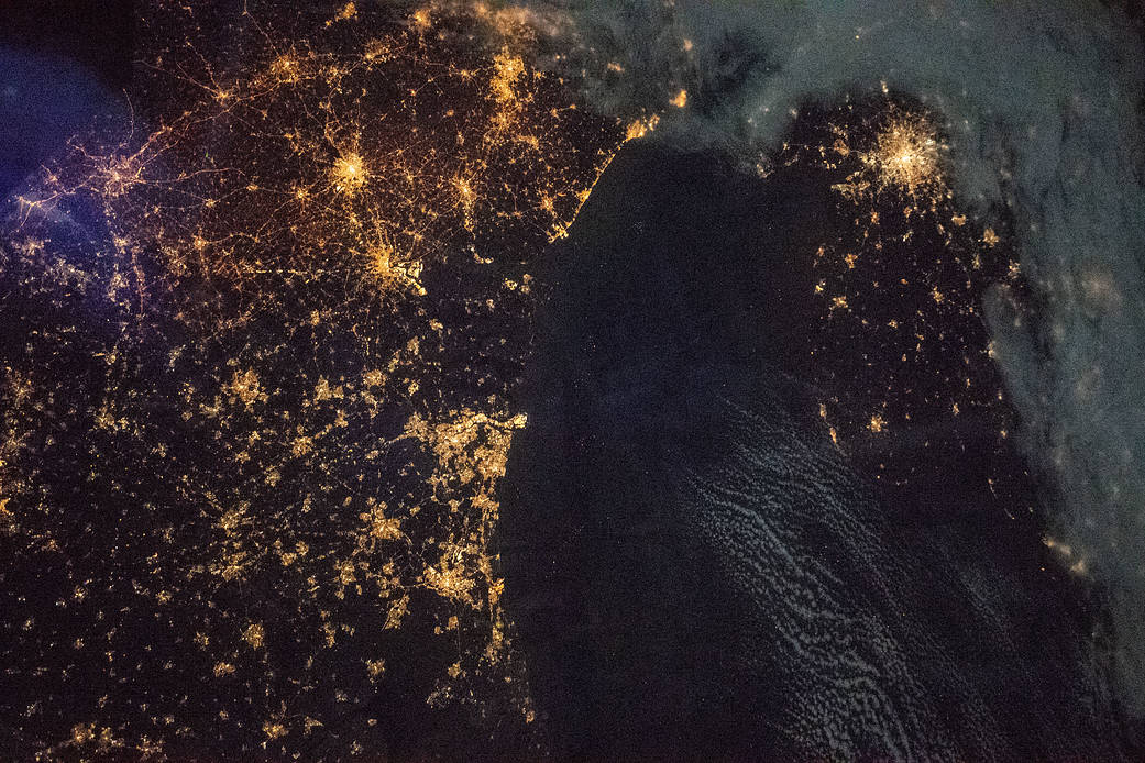 The lights of the northern European cities
