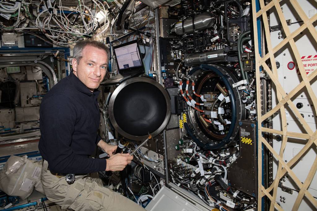 Astronaut David Saint-Jacques works on the Combustion Integrated Rack