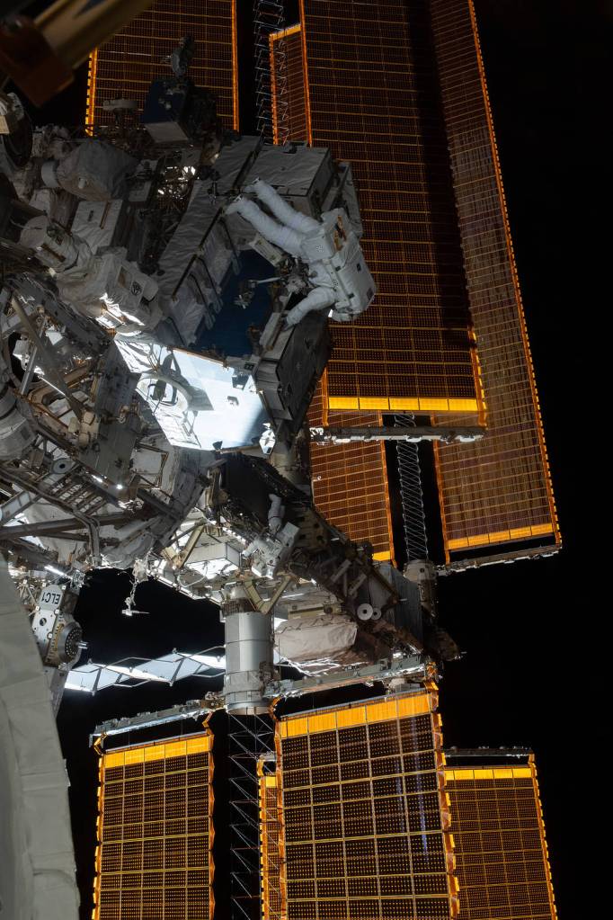 NASA spacewalkers Nick Hague and Anne McClain