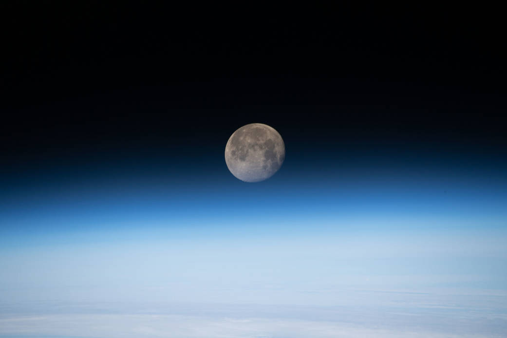 The moon in its waning gibbous phase