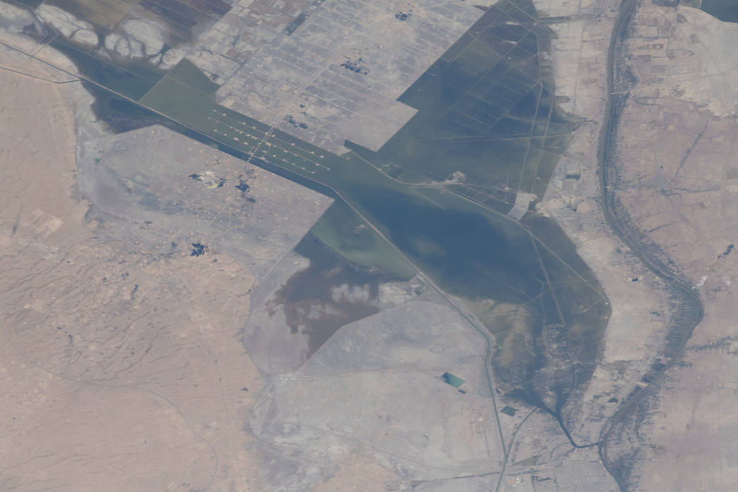 Severe flooding is seen near Basrah, Iraq
