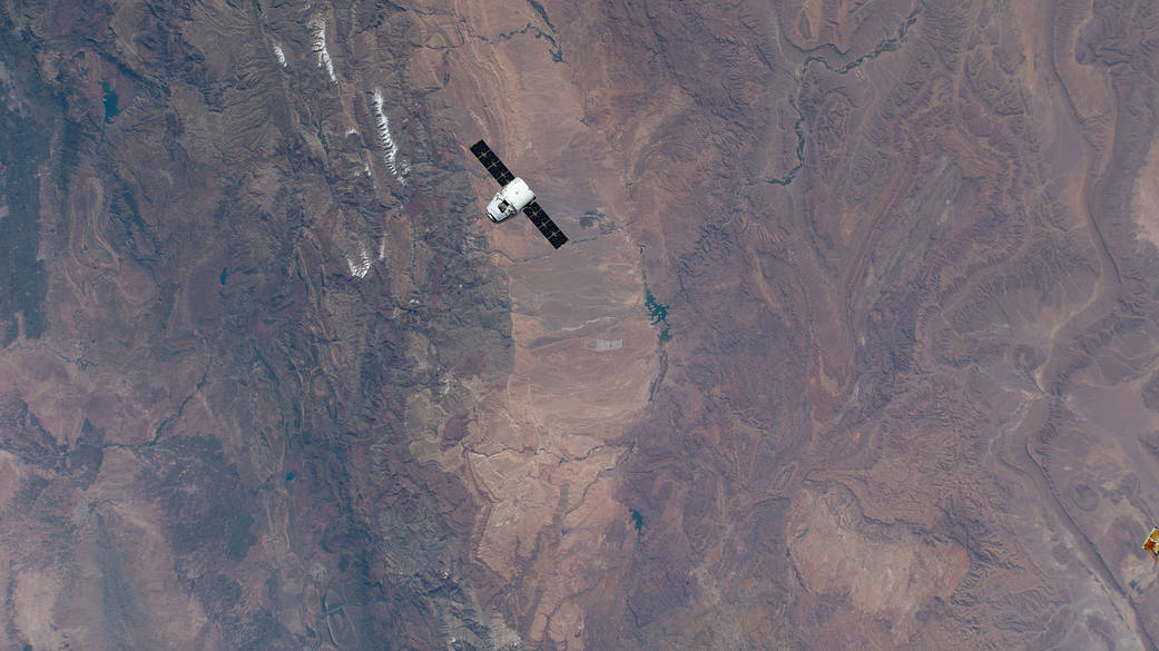 The SpaceX Dragon above Morocco