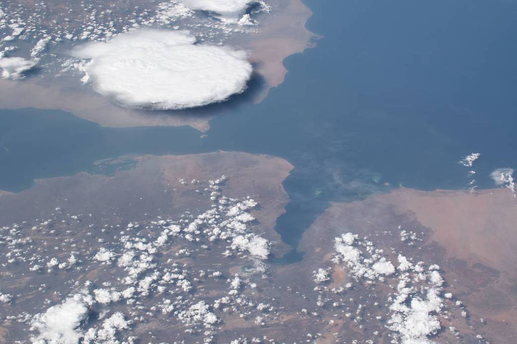 Storm clouds on the southwestern coast of Yemen