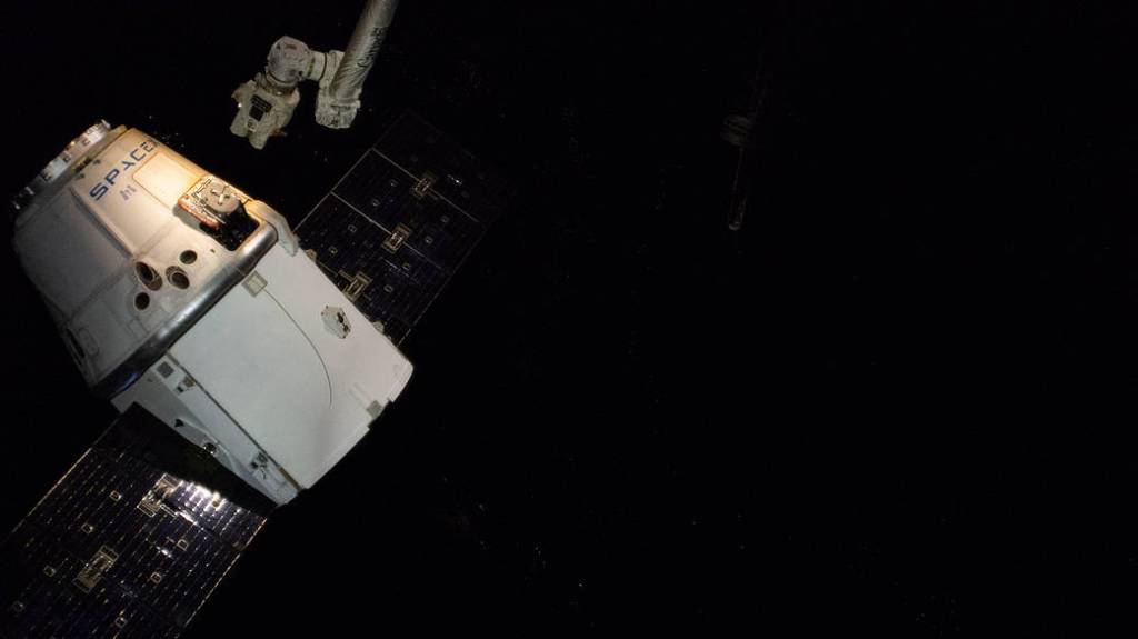 The SpaceX Dragon cargo craft released from the Canadarm2