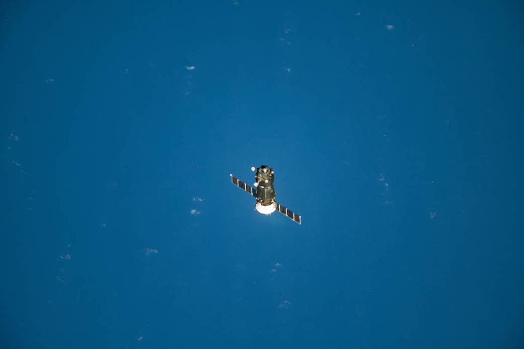 The Soyuz MS-11 crew craft separates from the International Space Station