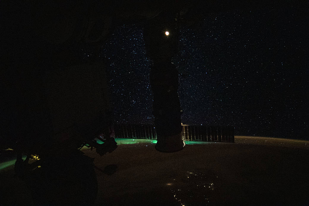 A starry orbital nighttime sky above New Zealand