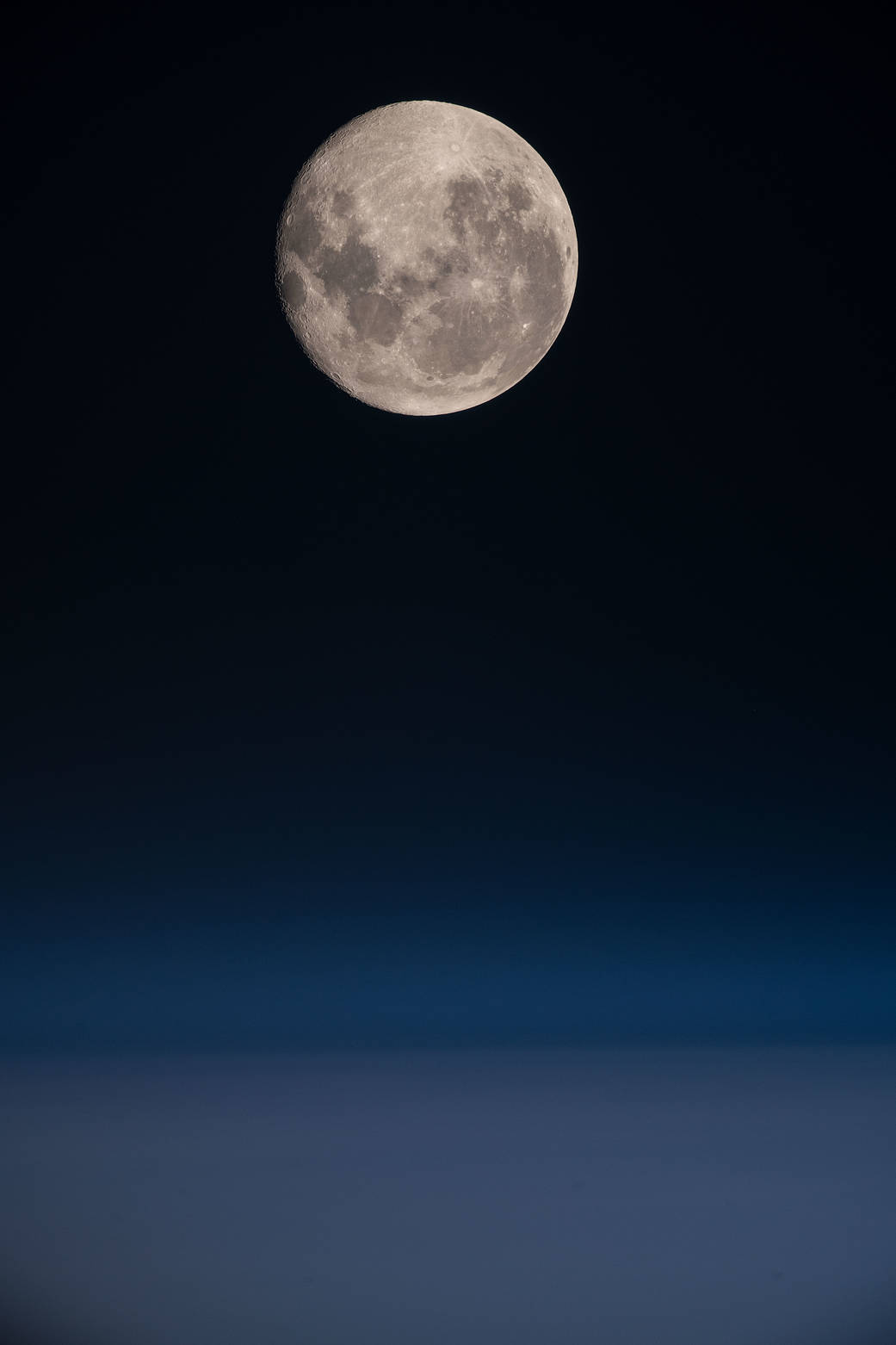 A full Moon above the South Pacific Ocean