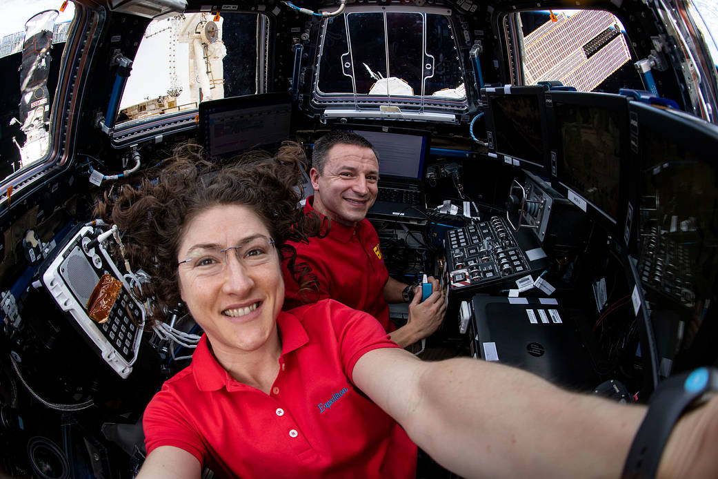 Expedition 60 Flight Engineers Christina Koch and Andrew Morgan