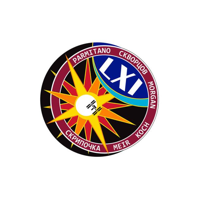 The mission insignia for the Expedition 61 crew