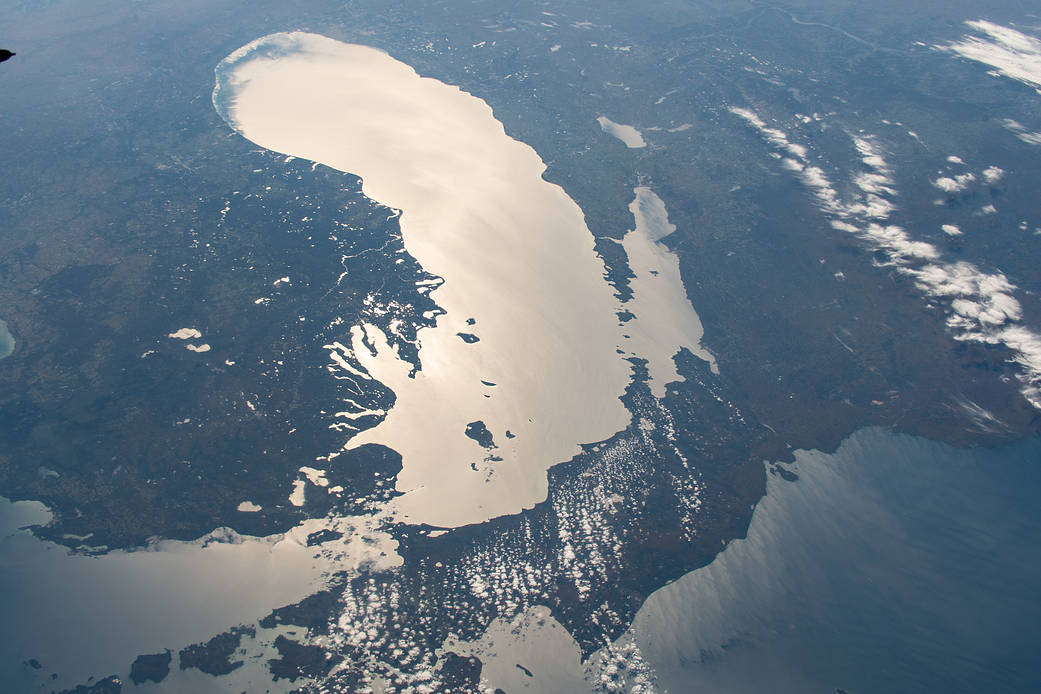 The Sun's glint beams off Lake Michigan