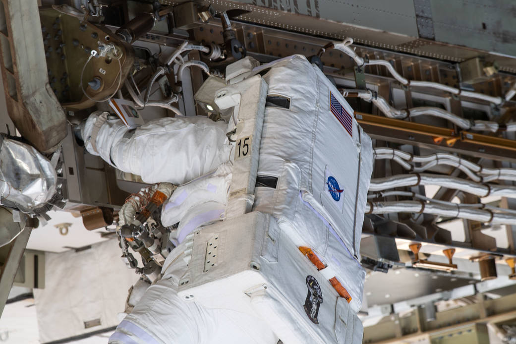 NASA astronaut Jessica Meir conducts her first spacewalk