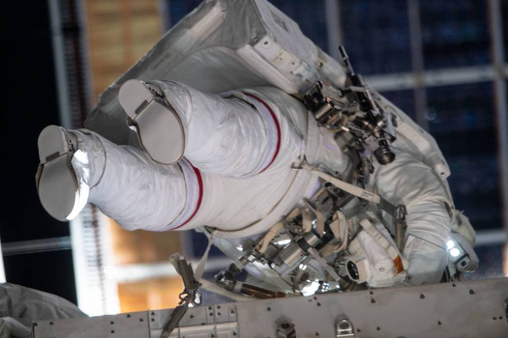 NASA astronaut Christina Koch conducts her fourth spacewalk