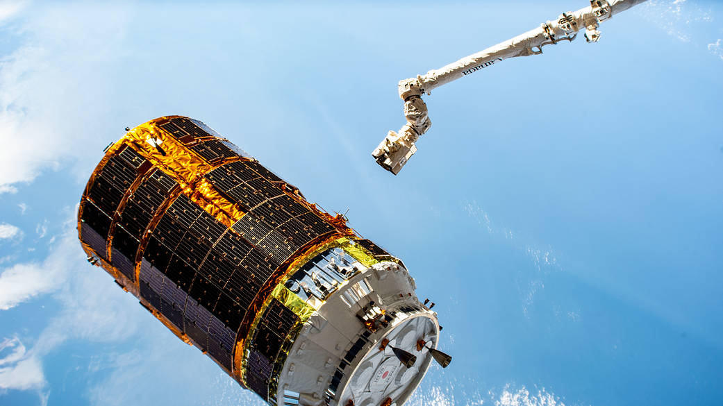 Japan's HTV-8 resupply ship is released from the Canadarm2