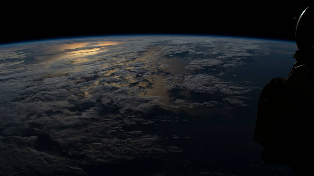 The Atlantic Ocean during an orbital sunset