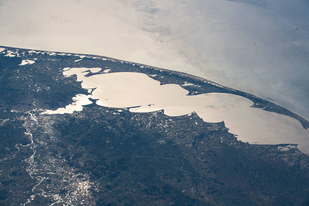 The Sun's glint beaming off Brazil's largest lagoon