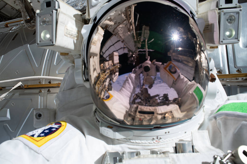 Astronaut Luca Parmitano takes a "space-selfie"