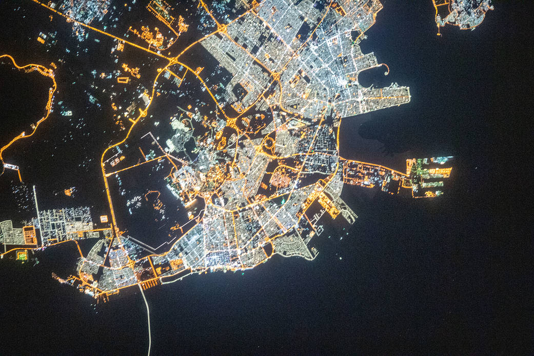 Nighttime view of Dammam, Saudi Arabia