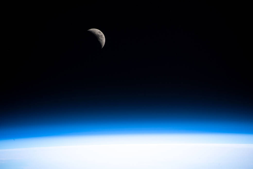 A waxing crescent Moon