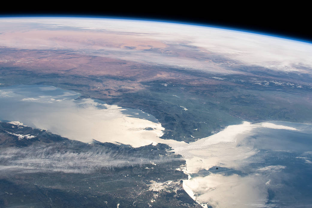 The Strait of Gibraltar connects the Atlantic to the Mediterranean