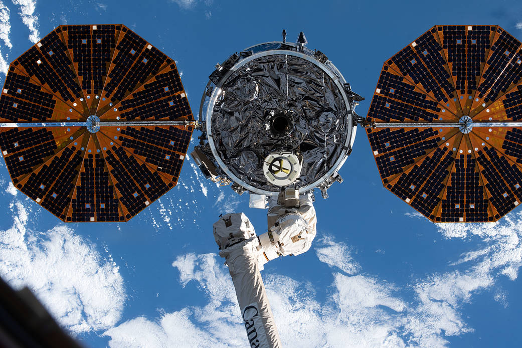 The Cygnus space freighter moments after its release from the Canadarm2 robotic arm