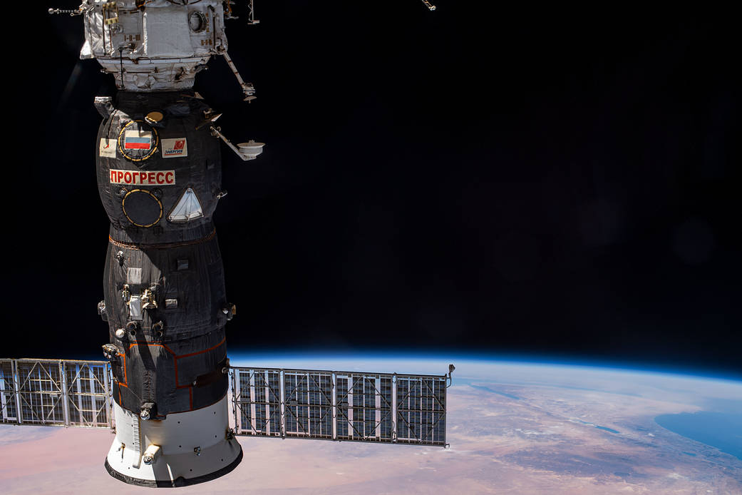 Russia's Progress 74 cargo craft above Iraq