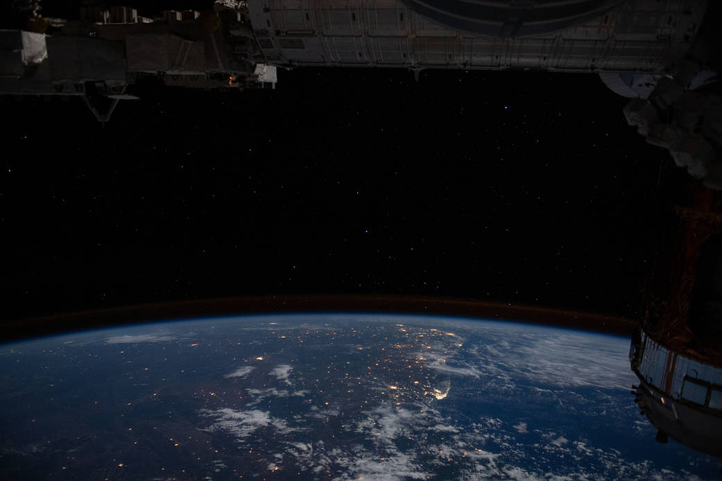 Starry nighttime shot of Rio de Janeiro and surrounding cities