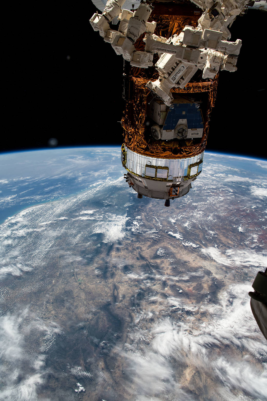 The International Space Station orbits above Marfa, Texas