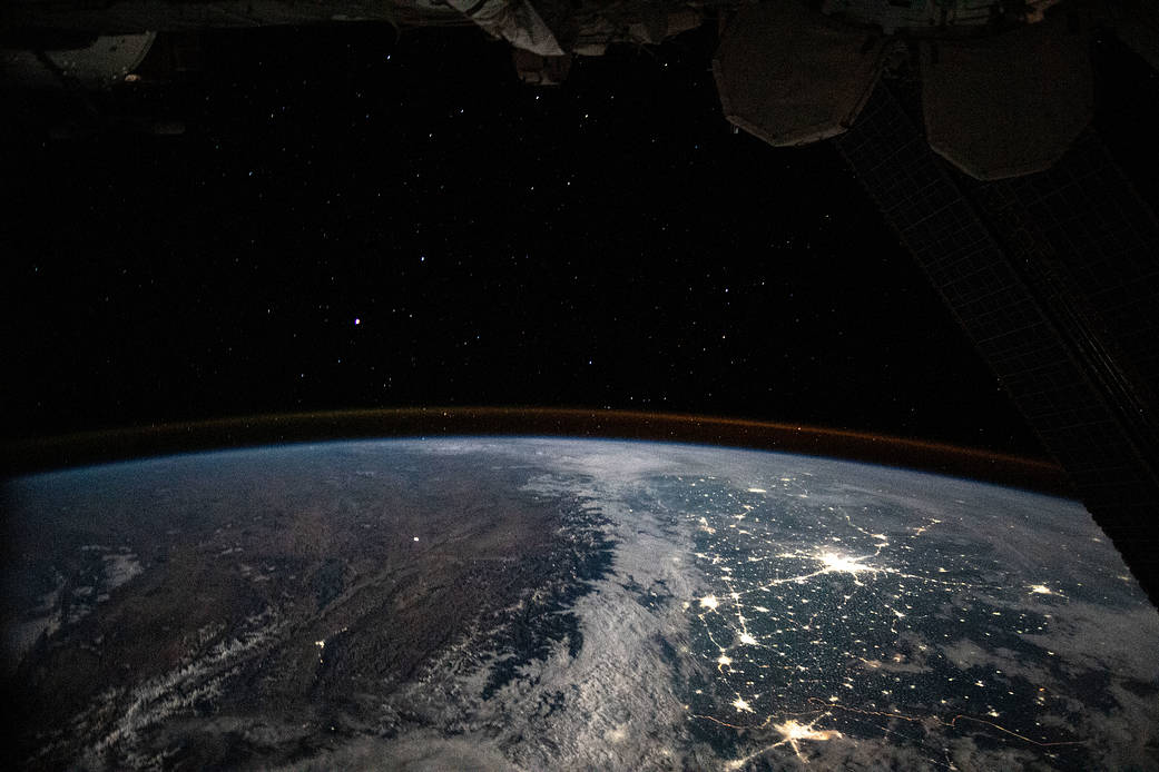 Well-lit, highly populated areas of Pakistan and northern India