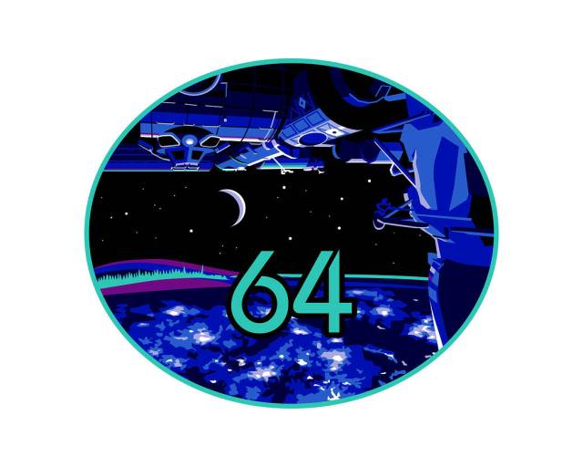 The official insignia for the Expedition 64 crew