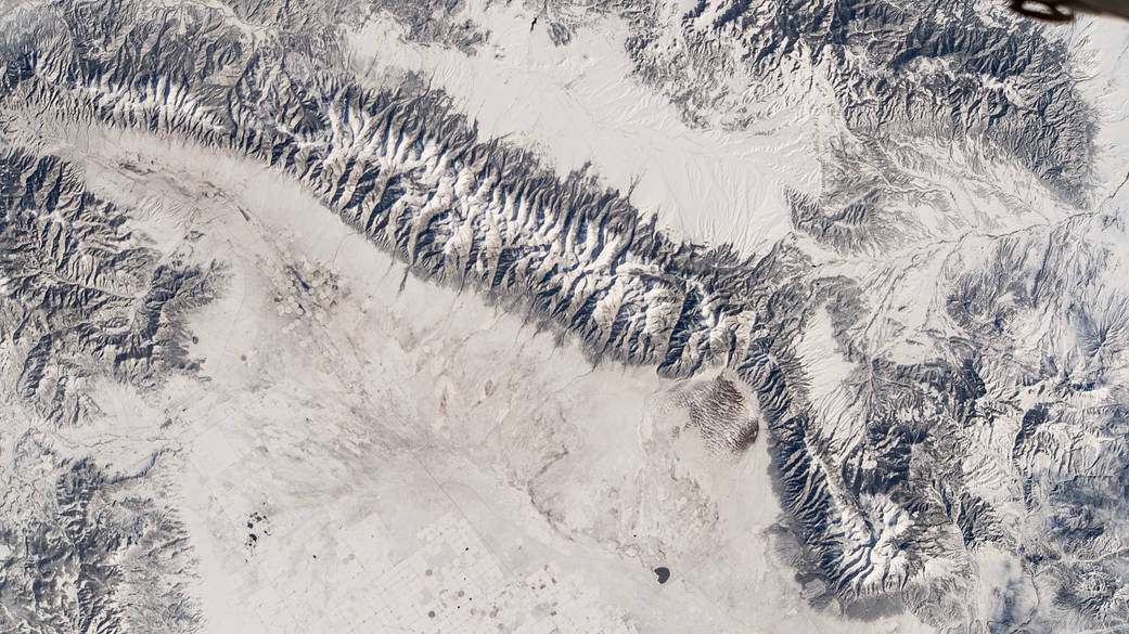 Snow-capped peaks along the Rocky Mountain range