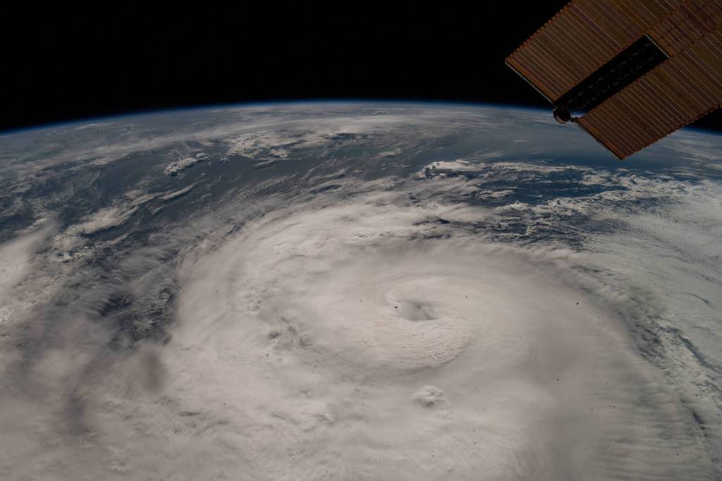 Hurricane Zeta pictured from the Space Station