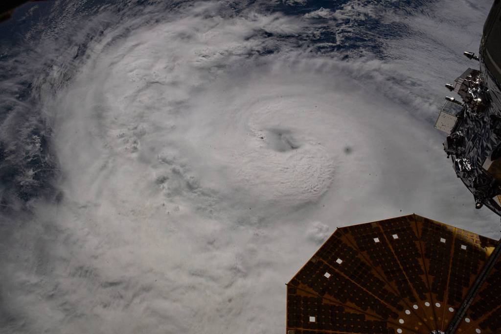 Hurricane Zeta pictured from the Space Station