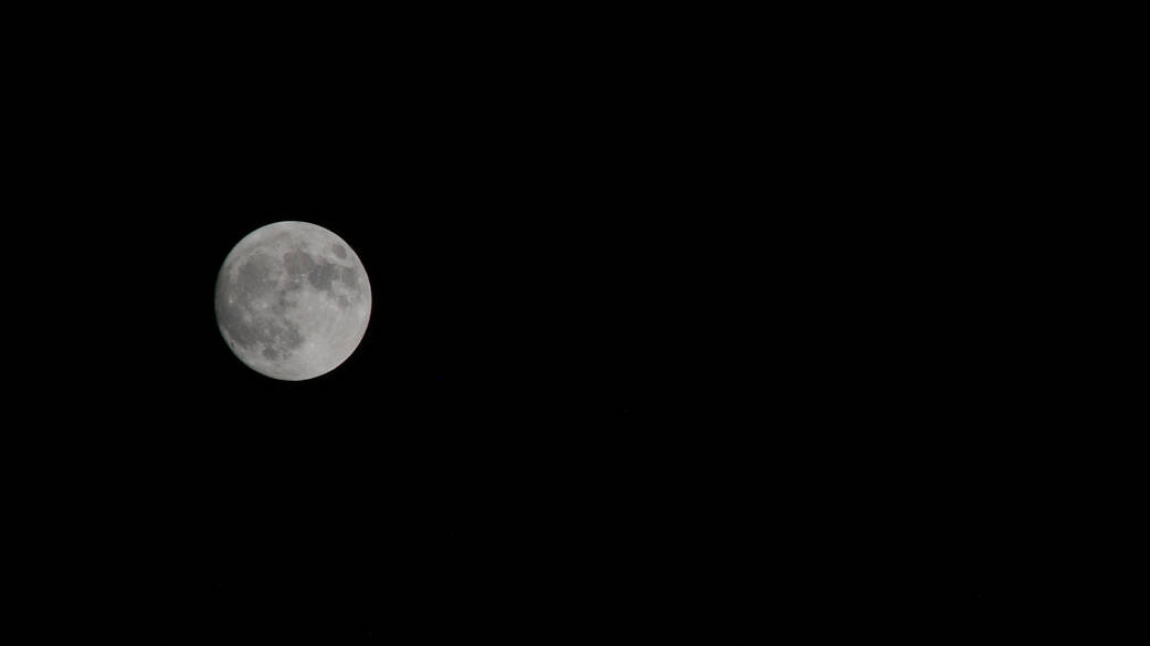 The Full Moon above the Sea of Okhotsk