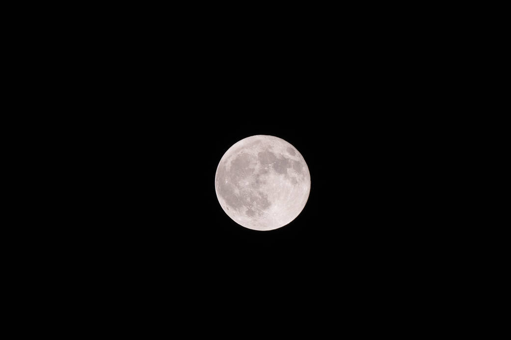The full Moon above the Atlantic Ocean