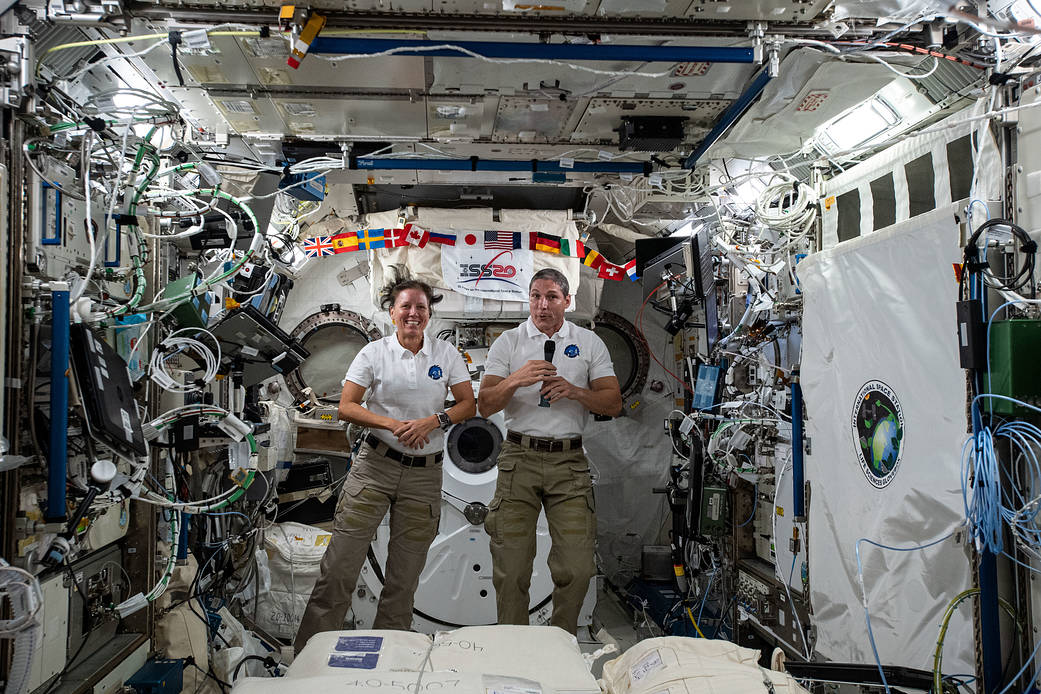 Expedition 64 Flight Engineers Shannon Walker and Michael Hopkins