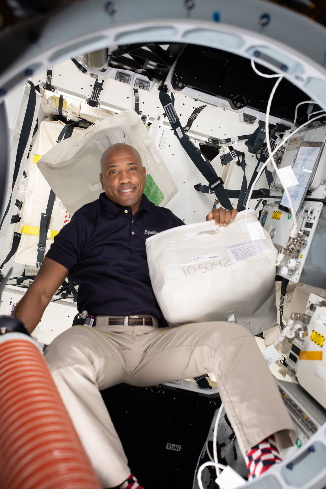 Astronaut Victor Glover inside the SpaceX Cargo Dragon