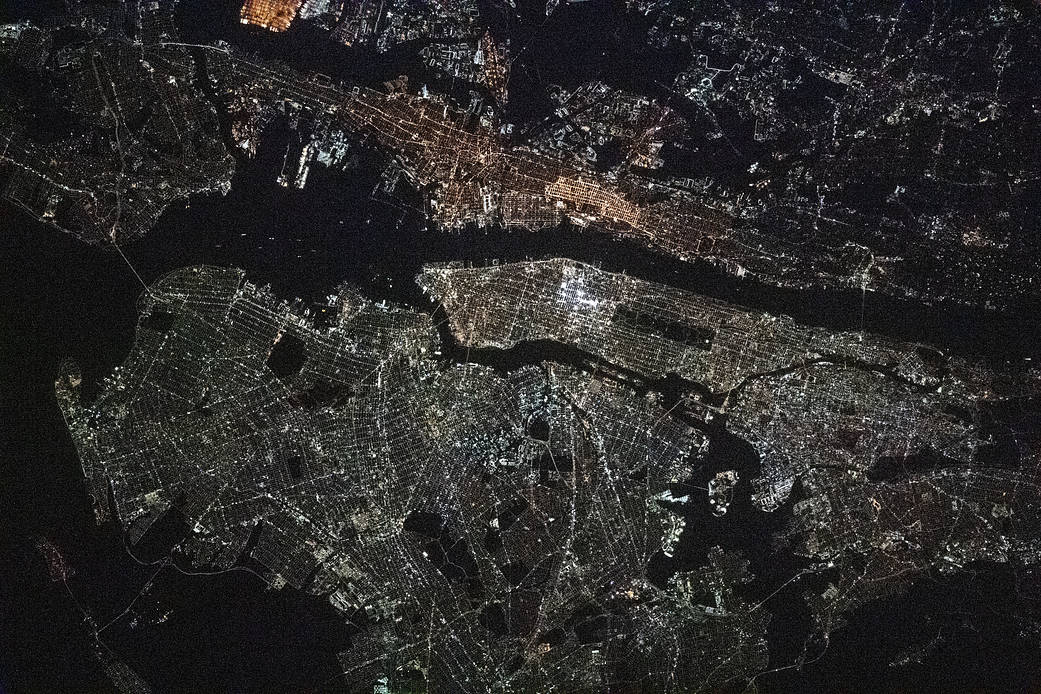 Night time photograph of the New York/New Jersey metropolitan area